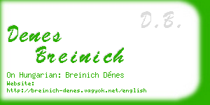 denes breinich business card